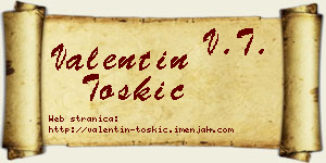 Valentin Toskić vizit kartica